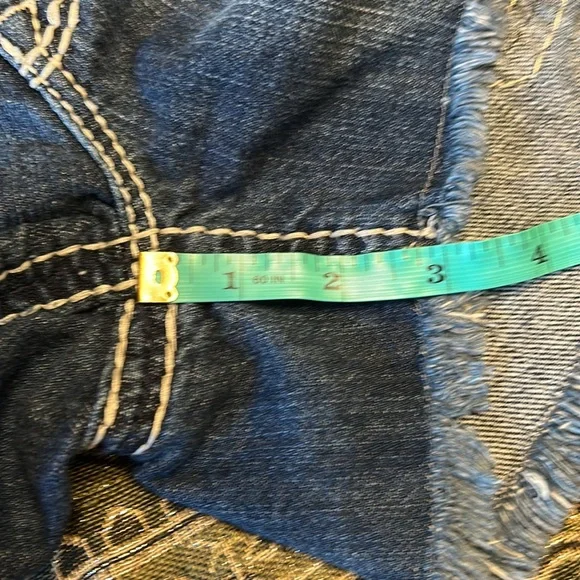 Rock Revival 30 Blue Denim Shorts with White Stitching - Picture 13 of 16